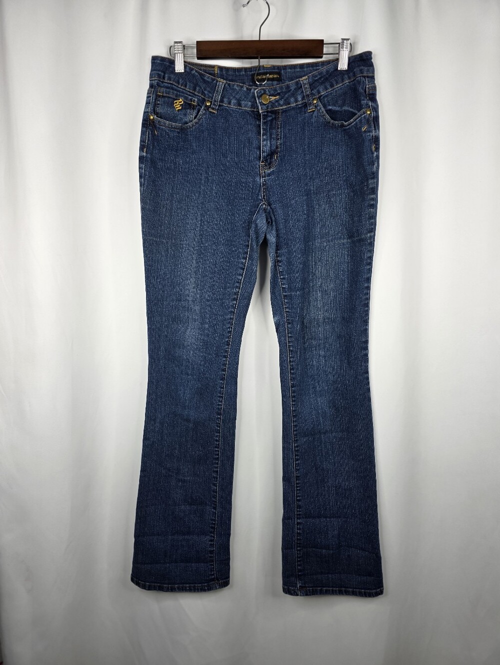Rocawear Y2K Junior's Size 11 Bootcut Blue Denim Jeans R Logo Pockets Stretch - Picture 2 of 16
